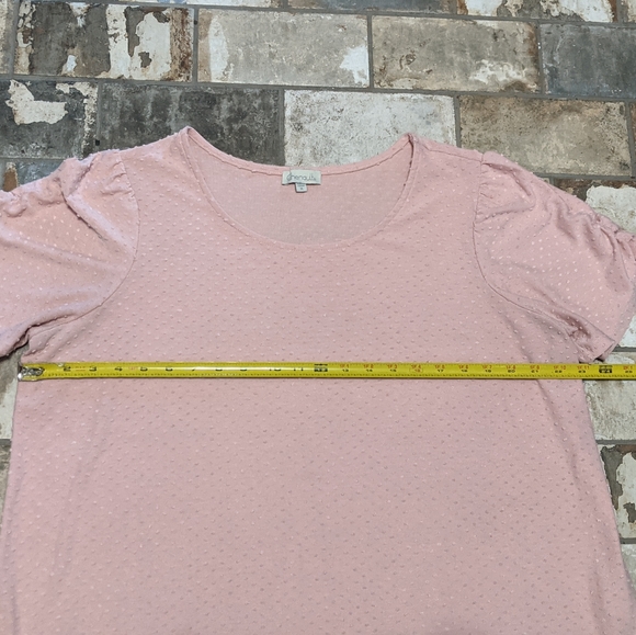 Chenault 1x Pink Tie Front Short Sleeve Blouse - Picture 5 of 8